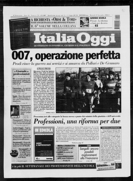 Italia oggi : quotidiano di economia finanza e politica